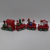 Train de Noël avec wagons en rouge 23cm de long