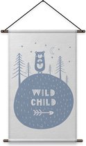 Quilla - Wild Scandinavian - Textielposter - 90x120cm - Blauw