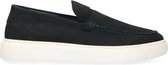 Manfield - Heren - Donkerblauwe nubuck loafers - Maat 43