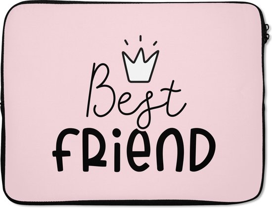 Housse pour ordinateur portable 15,6 pouces - Proverbes - Citations - Best ami - Amitié - Housse pour ordinateur portable - Dimensions intérieures 39,5 x 29,5 cm - Dos noir