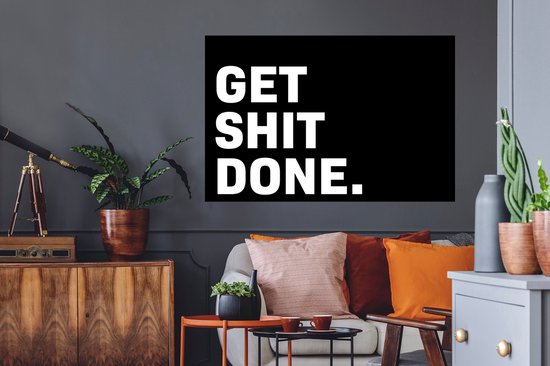 Stickers muraux - Film autocollant - Dictons - Faites de la merde - Citations - 120x80 cm - Film adhésif - Stickers muraux Chambre d'enfant - Papier peint autocollant