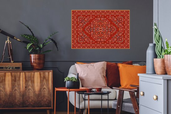 Stickers muraux - Tapis Persan - Tapis - Motifs - Rouge - 90x60 cm - Film Adhésif