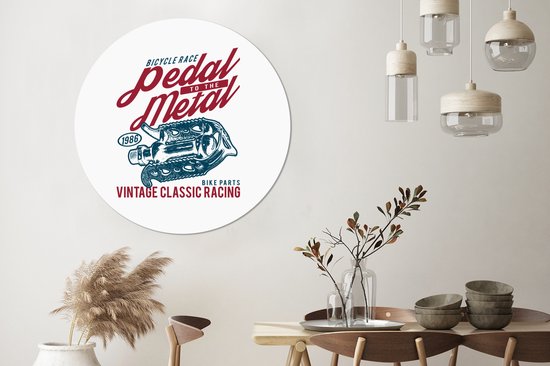 WallCircle - Peinture - Pédales Vélo Citation Rétro Xxl - Multicolore - 120 X 120 Cm