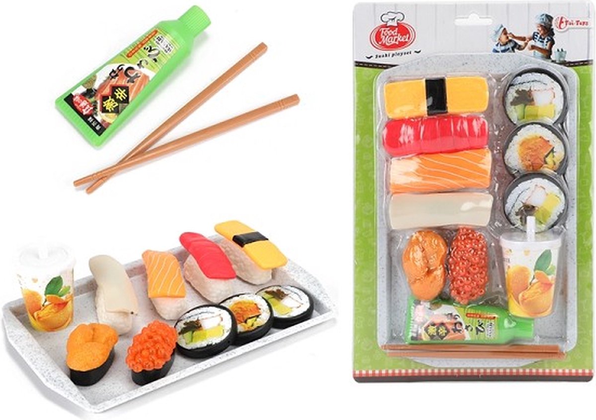 Food market - speelgoed sushi set - 13 delig - funcadeau schoencadeautje - kerst cadeau tip