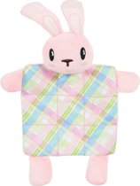 Zolux puppyspeelgoed konijn plush plaid crinklestof roze (17,5X3X20 CM)
