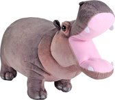 Living Earth serie - Pluche knuffel dieren Nijlpaard van 35 cm. Lifelike knuffelbeesten - Cadeau voor jongens/meisjes