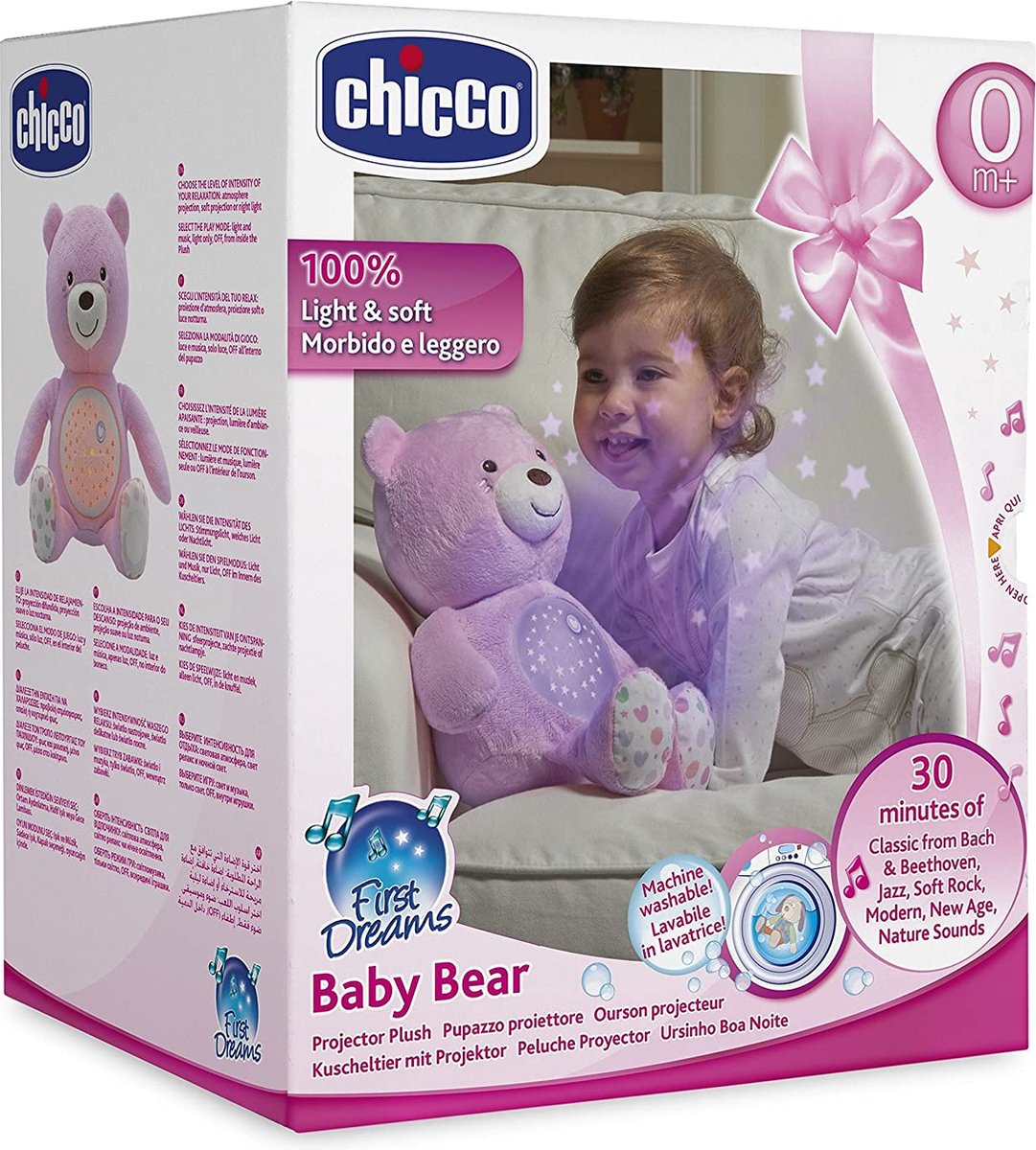 Chicco First Dreams Knuffel Beer Projector - Roze | bol.com
