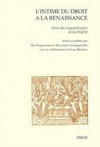 Cahiers d'Humanisme et Renaissance - L'intime du droit à la Renaissance