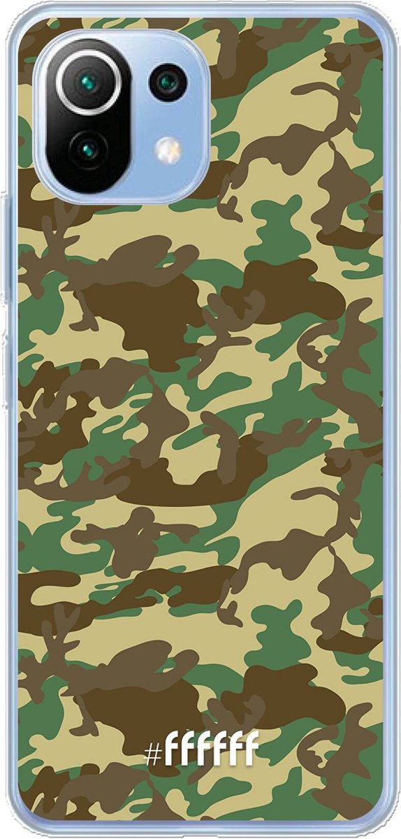 6F hoesje - geschikt voor Xiaomi Mi 11 Lite - Transparant TPU Case - Jungle Camouflage #ffffff