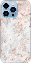 6F hoesje - geschikt voor iPhone 13 Pro - Transparant TPU Case - Peachy Marble #ffffff