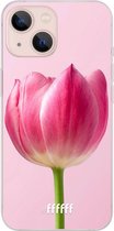 6F hoesje - geschikt voor iPhone 13 - Transparant TPU Case - Pink Tulip #ffffff