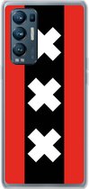 6F hoesje - geschikt voor OPPO Find X3 Neo -  Transparant TPU Case - Amsterdamse vlag #ffffff