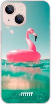 6F hoesje - geschikt voor iPhone 13 Mini -  Transparant TPU Case - Flamingo Floaty #ffffff
