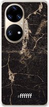 6F hoesje - geschikt voor Huawei P50 Pro -  Transparant TPU Case - Dark Golden Marble #ffffff