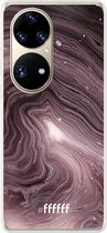 6F hoesje - geschikt voor Huawei P50 Pro -  Transparant TPU Case - Purple Marble #ffffff