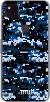 6F hoesje - geschikt voor Google Pixel 4a 5G -  Transparant TPU Case - Navy Camouflage #ffffff