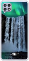 6F hoesje - geschikt voor Samsung Galaxy A22 4G -  Transparant TPU Case - Waterfall Polar Lights #ffffff