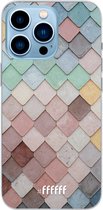 6F hoesje - geschikt voor iPhone 13 Pro Max - Transparant TPU Case - Colour Tiles #ffffff