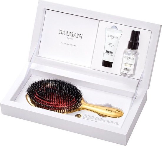 Balmain - Set Golden Boar Hair Spa Brush Szczotka Do W_osw + Travel Argan Elixir20ml + Travel Leave-in Conditioner 50ml
