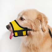 Sharon B - muilkorf - maat S - geel - voor kleine honden - 100% diervriendelijk - hondentraining - tegen agressie, bijten en blaffen - comfortabel - machine wasbaar - nagels knippen en schere