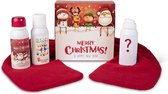 Geschenkdoos Merry Christmas Red - Kerst - Advent - gevuld met Shower Foam - Body Mousse - Handgel - Rode sjaal