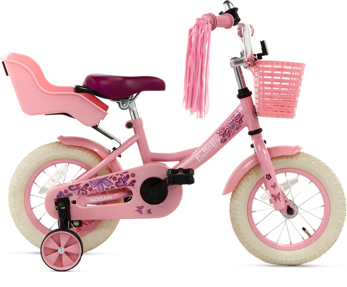 Butterfly Kinderfiets - Meisjesfiets 12 inch - Roze | bol.com