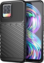 Realme 8 4G Hoesje TPU Thunder Design Back Cover Zwart