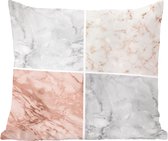 Sierkussen - Marmer Rosé Chic Collage - Multicolor - 40 Cm X 40 Cm