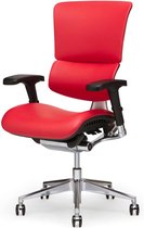 X-Chair bureaustoel X4 brisa leer Rood met hoofdsteun