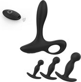 Luxe Prostaat Vibrator set - Anaal Vibrators set voor mannen - Buttplugs - Met afstandsbediening – Prostaat Stimulator set – Zwart