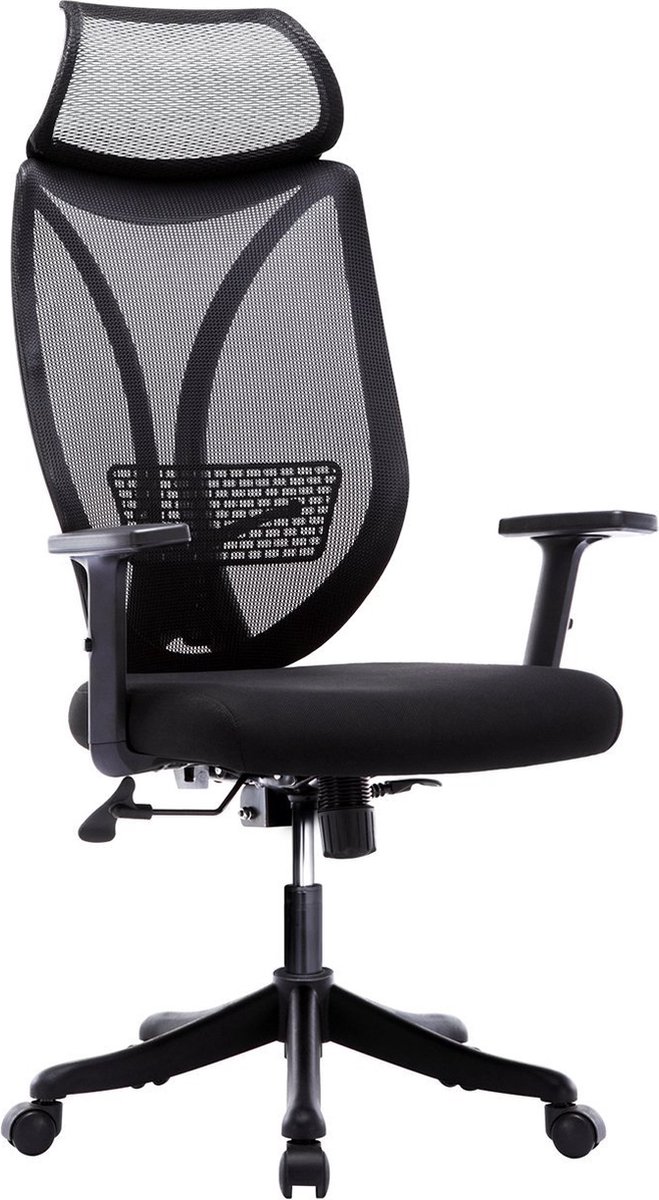 IN.HOMEXL Cosi Bureaustoel - Ergonomische Bureaustoel voor Volwassenen – Kantoorstoel - Bureaustoelen voor een gewicht van 100 tot 150 kg - Vergaderstoel - Gaming stoel – Bureaustoel met Wieltjes - Zwart