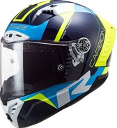 LS2 FF805 Thunder C Racing 1 Glans Blauw Hi-Vis Geel M