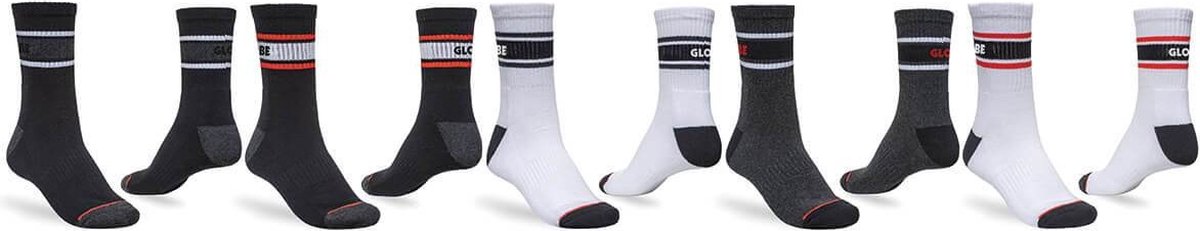 Globe Triple Stripe Crew Sock 5PK Zie Afbeelding