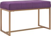 Bankje - fluweel paars - ijzeren frame goud - fluwelen stof - modern - met knopen - knoopjes - comfortabel - duurzaam -  elegant - 80 x 36 x 51 cm (B x D x H)