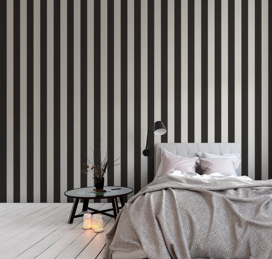 AS Creation Karl Lagerfeld - Papier peint Stripes - Design "Stripes" - noir et blanc - 1005 x 53 cm