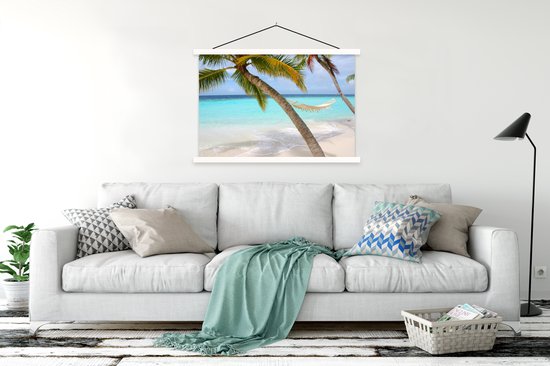Affiche scolaire - Mer - Palmier - Hamac - 150x100 cm - Affiche textile Lattes Witte - Affiche textile