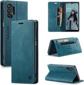 Luxe Flip Case met RFID Bescherming Kaarthouder en Magneetsluiting voor Galaxy A32 5G _ Blauw