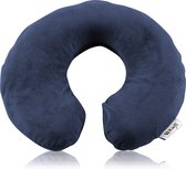 Kufl Nekkruik van PVC blauw - kruik met extra zachte fleece hoes, en grote opening bovenin, geurloos - warmwaterkruik voor de nek - verlicht nek-, rug- en schouderpijn door warmteb