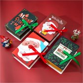4 stuks kerst geschenkdooosjes in boekvorm 12x8x4,5 cm