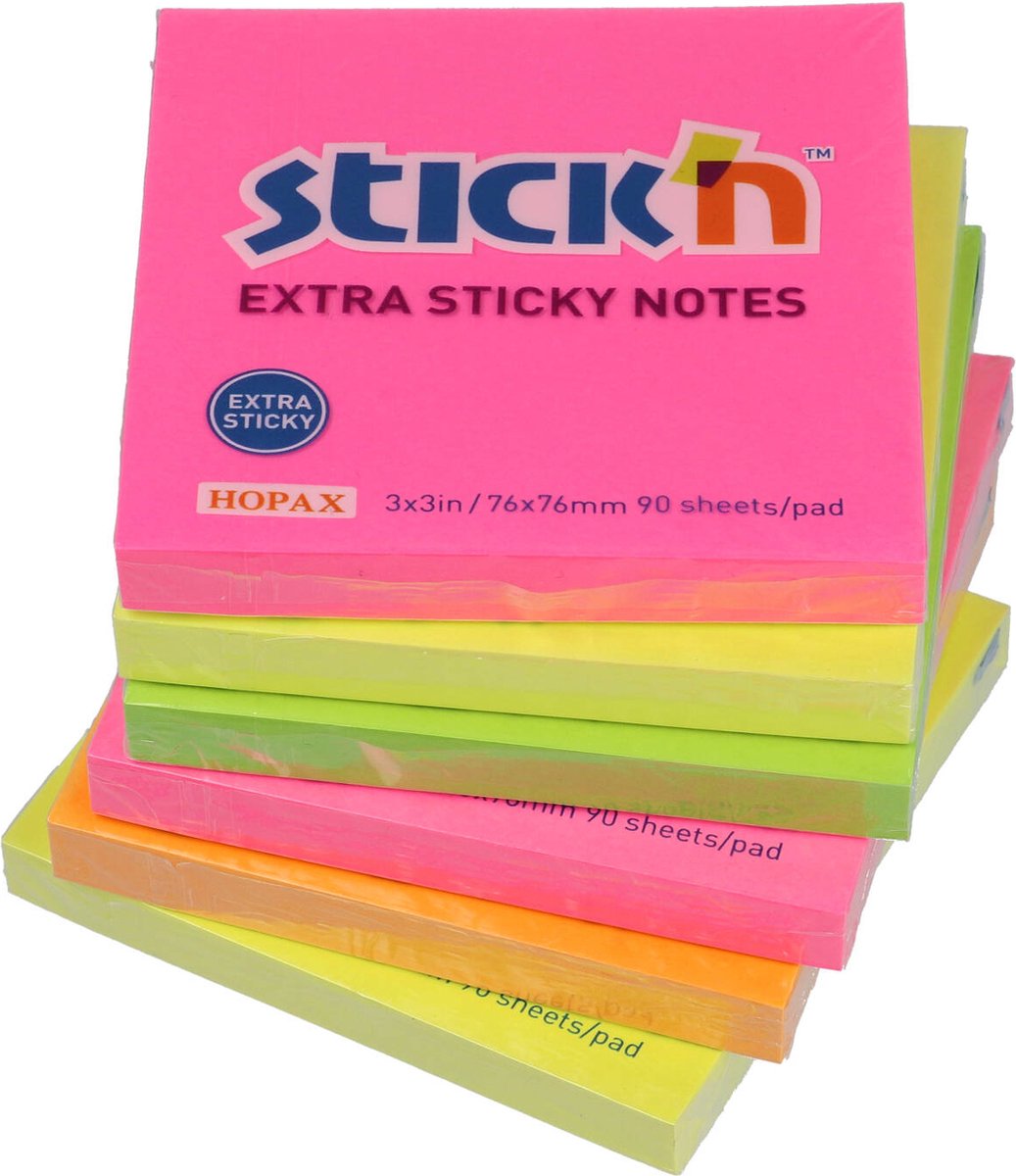 Post-it Super Sticky notes Rio - 76X76mm - 90 vel - 6 blokjes