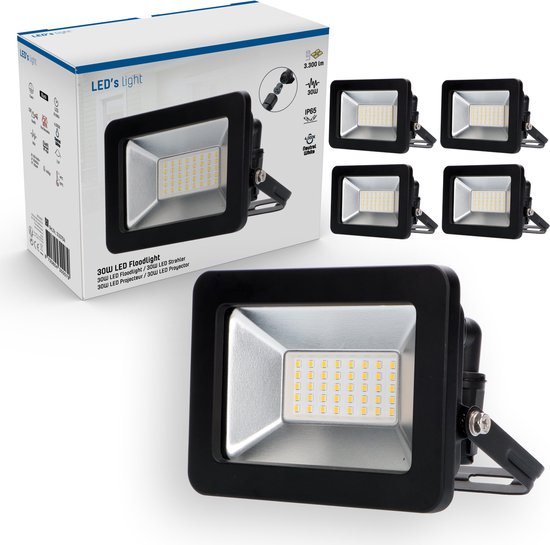 Proventa® EasyFix LED Verstraler voor buiten & binnen – IP65 – 3300 lm – 4x Zwart