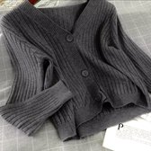 Fliex - vest - knitwear - knopen - antraciet