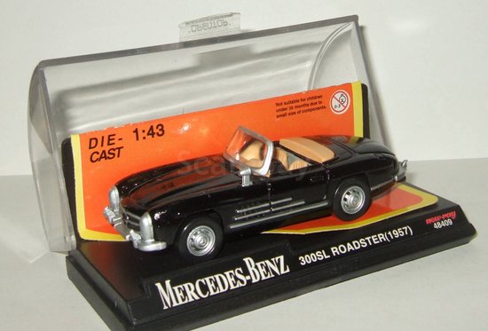 new-ray Mercedes-Benz300SL・ROADSTER 1957 1957 Mercedes-Benz 300SL (Zwart) (10 cm) 1/43 New-Ray - Modelauto