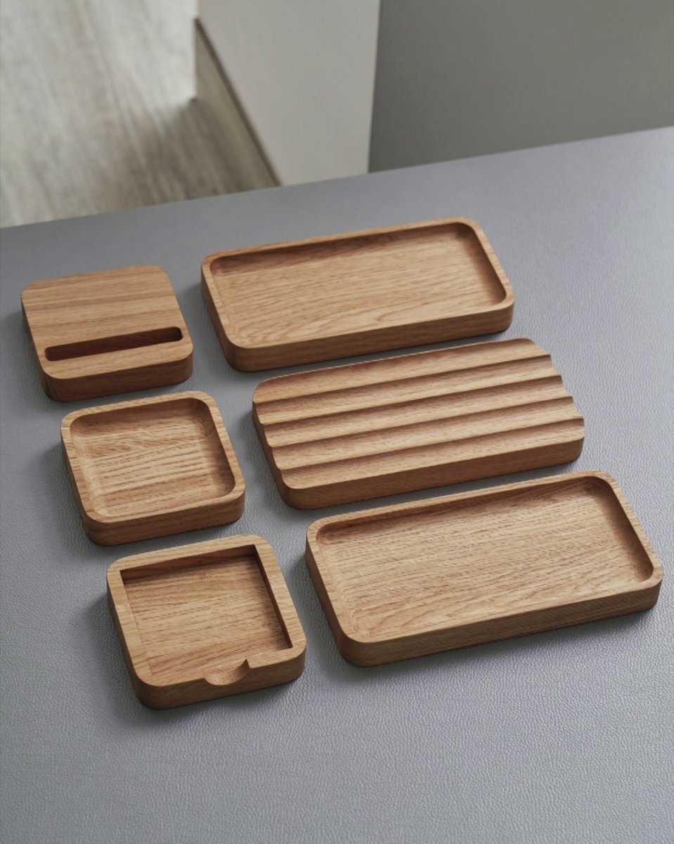 Tiroir Modulaire Petit Format Oakywood - Organisateur Bureau En Bois Massif Noyer Noir - Rangement Compact Documents