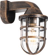 QAZQA joeri - Moderne Wandlamp voor buiten - 1 lichts - D 112 mm - Goud/messing - Buitenverlichting
