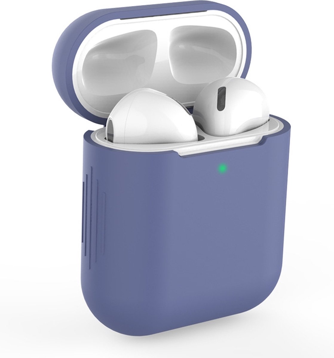 Apple AirPods 1/2 Hoesje in het donker Blauw - TCH - Siliconen - Case - Blauw - Cover - Soft case