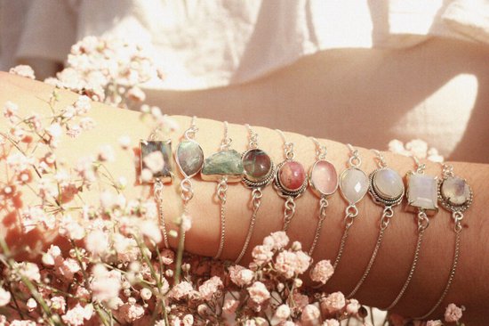 Handgemaakte Edelstenen Armband met Labradoriet- Geoxideerd - – Sterling Zilveren 925 Sieradenonderdelen & Edelstenen Kralen