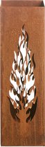 AMARE - decoratieve vuur zuil - 16 x 16 x 50 cm, patina, design vlammen