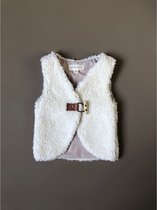 Gilet | Bodywarmer  | Off white | Wit | Beige | Zacht teddy stof | Bont | Wol | Katoen | Handgemaakt | Maat 62/68