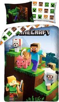 Housse de couette Minecraft 140x200cm 100% Katoen Grande Kussensloop 70x90cm